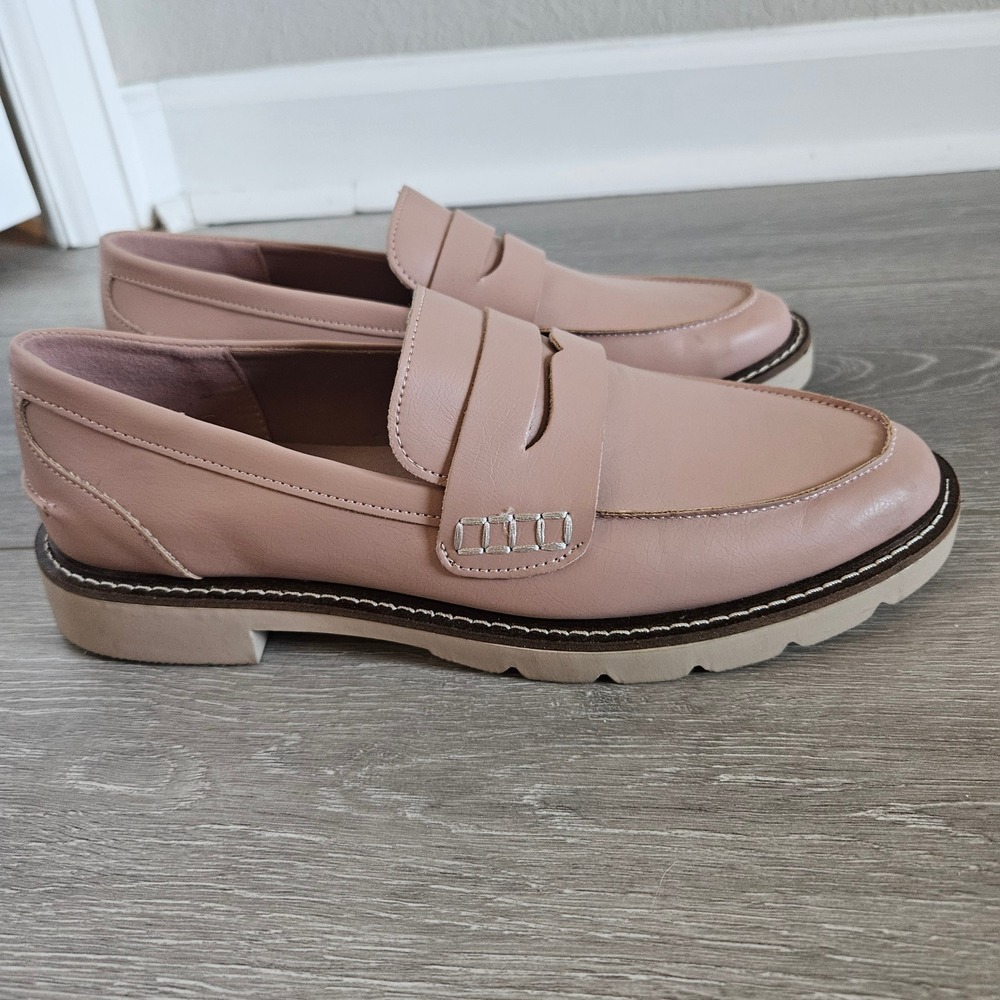 Anne Klein Emmy Lou Blush Pink Penny Loafers Lug Sole Shoes AKEMMYLOU 8M - Picture 8 of 8